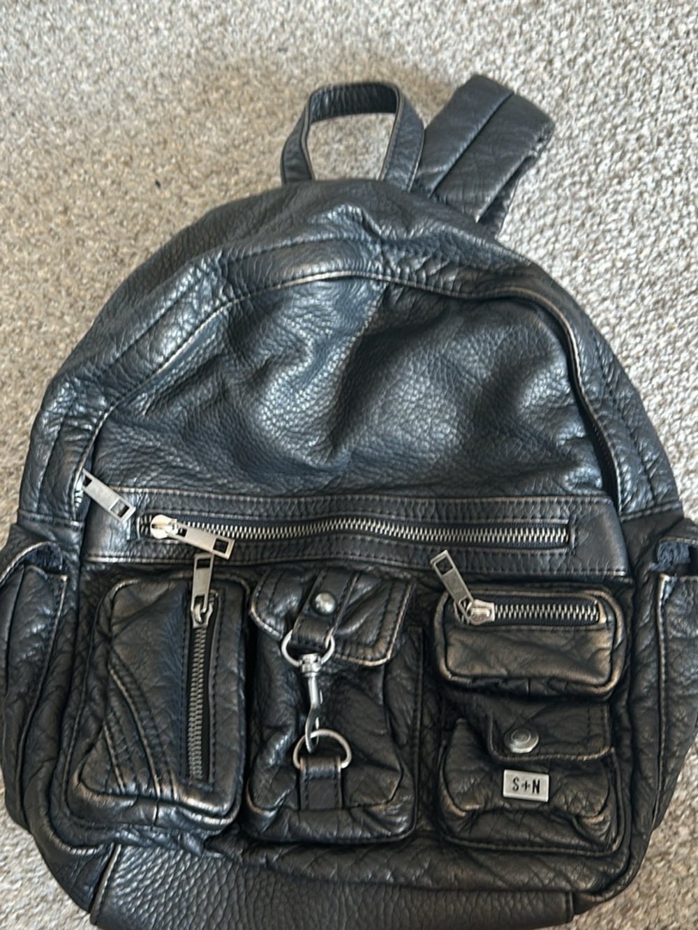 Black Multi-Pocket Small Backpack